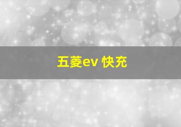 五菱ev 快充